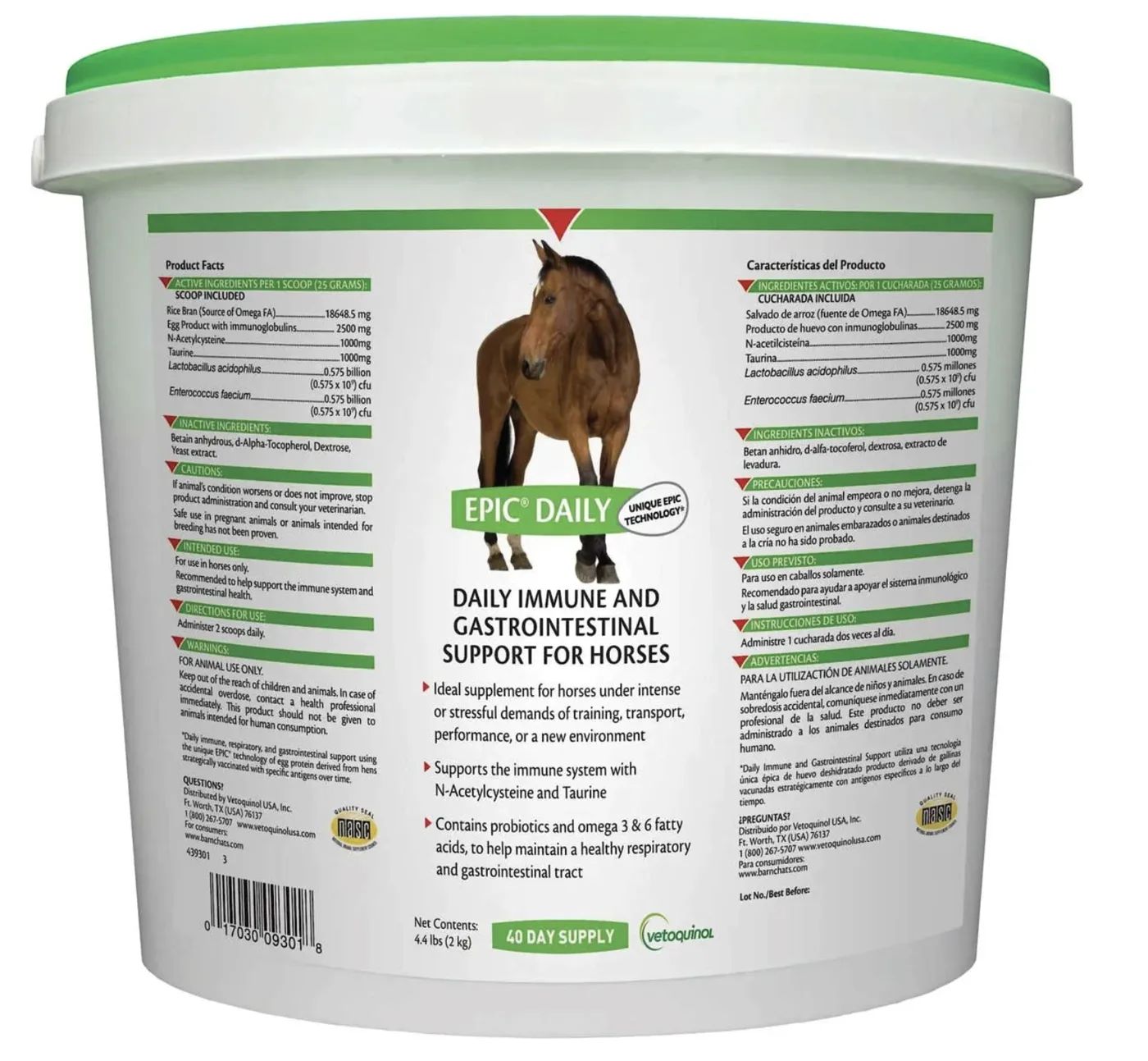 Vetoquinol EPIC Daily Immune and Gastrointestinal Powder Horse Supplement